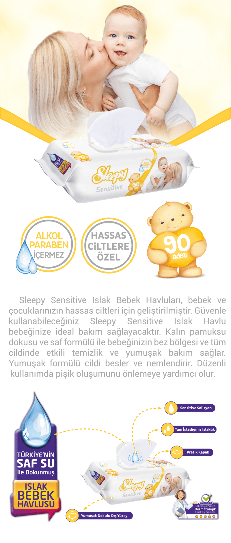 Sleepy Sensitive Islak Havlu 90'lı